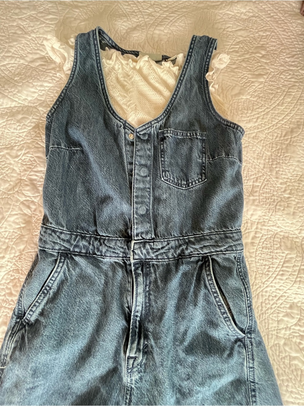 Universal Thread Blue Denim Jumpsuit Romper - Picture 5 of 7